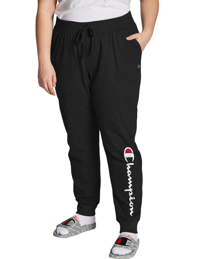 Jogger Champion Mujer - Plus Powerblend Fleece Script Logo ( Negras ) 7241356-XB